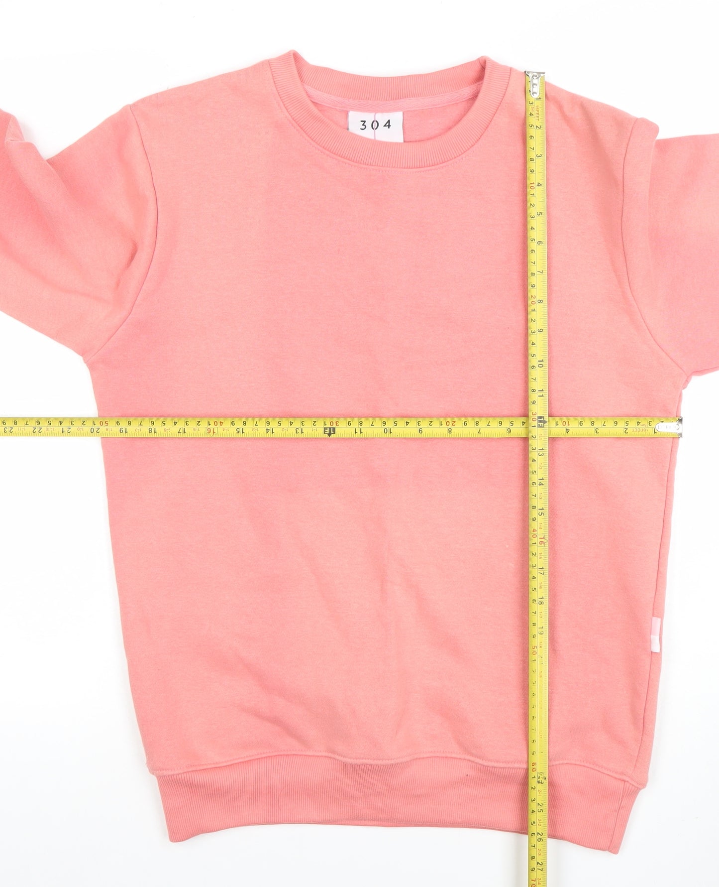 304 Women's Pink Pullover Sweatshirt XS Cotton Blend Casual