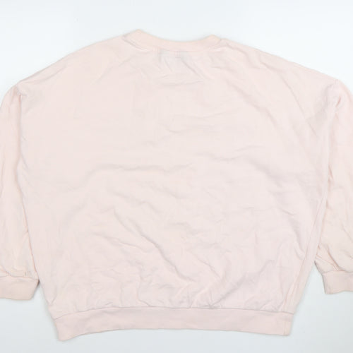 F&F Women Pink Malibu Crew Neck Pullover Sweatshirt Size 12
