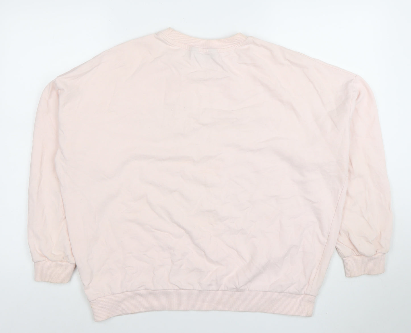 F&F Women Pink Malibu Crew Neck Pullover Sweatshirt Size 12
