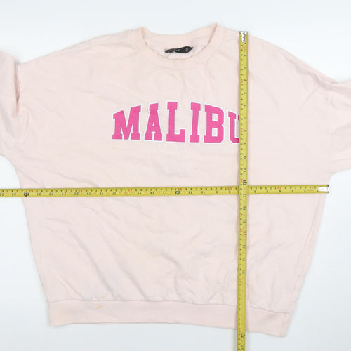 F&F Women Pink Malibu Crew Neck Pullover Sweatshirt Size 12