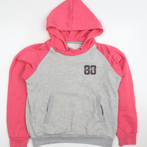 Saltrock Womens Grey & Pink Hoodie Size 14 Pullover Cotton Blend