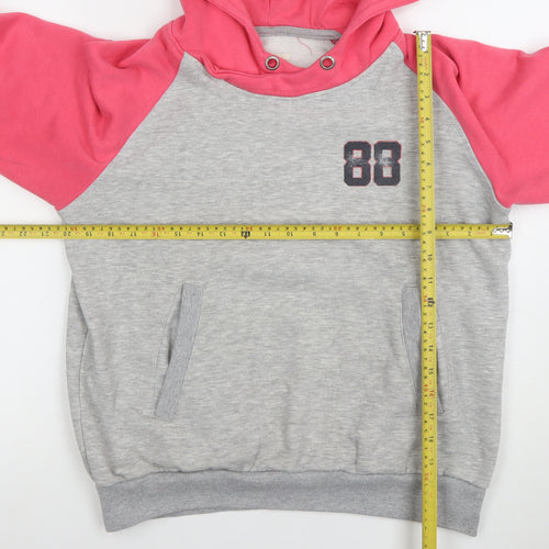 Saltrock Womens Grey & Pink Hoodie Size 14 Pullover Cotton Blend