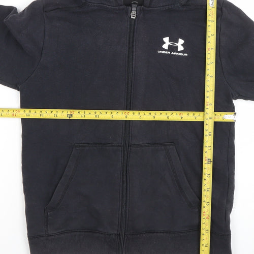 Under Armour Boys Black Full Zip Hoodie YMD Medium Cotton Blend