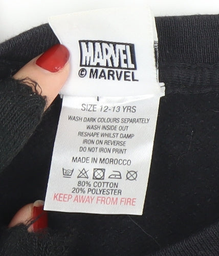 Marvel Boys Black WandaVision Sweatshirt 12-13 Years Pullover Fleece