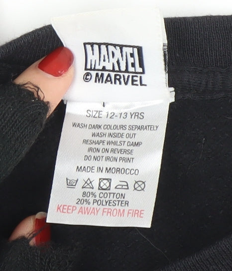 Marvel Boys Black WandaVision Sweatshirt 12-13 Years Pullover Fleece
