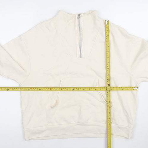 Chelsea Peers Women’s Beige 1/2 Zip Sweatshirt Size 12 Cotton Blend