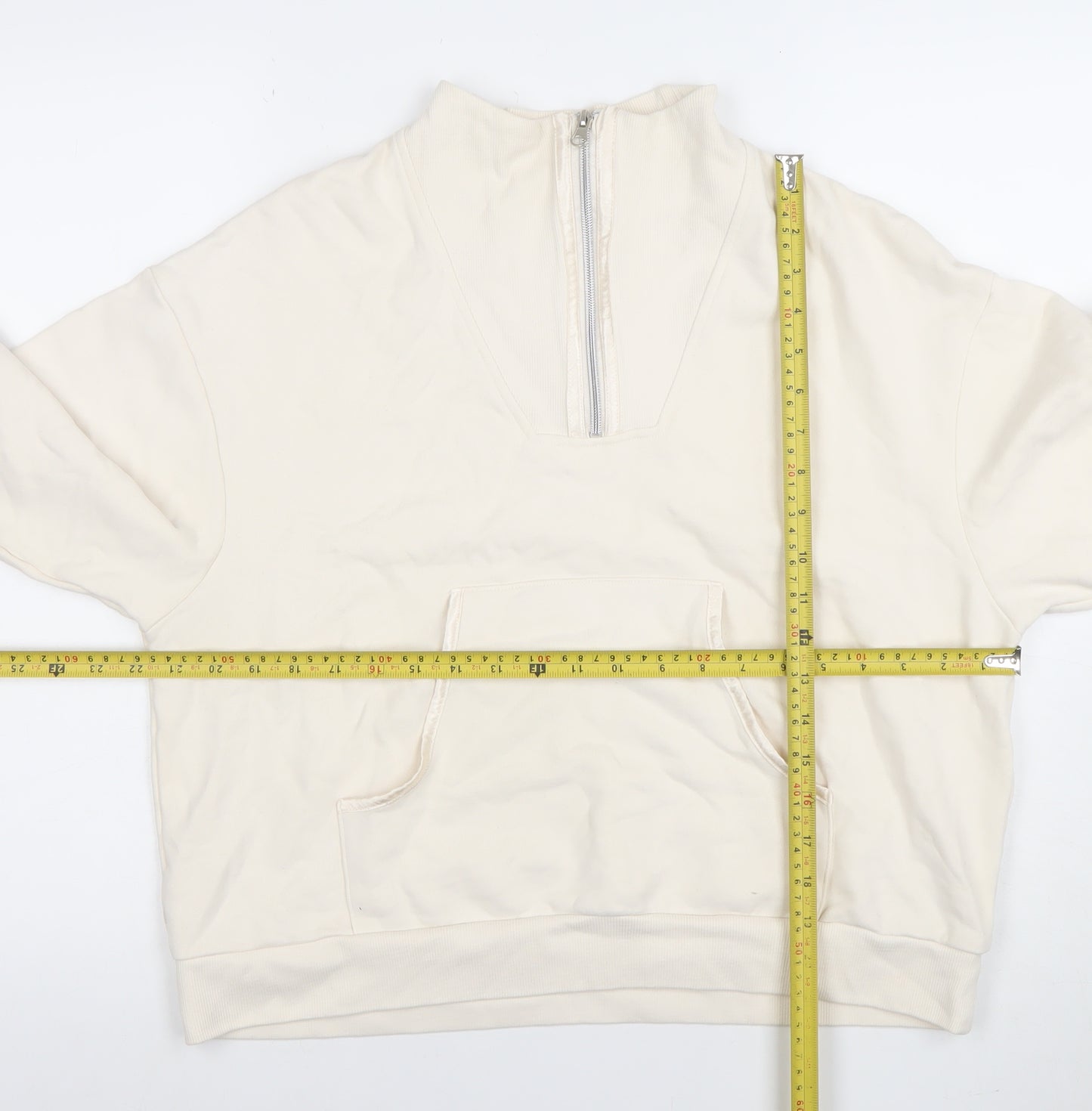 Chelsea Peers Women’s Beige 1/2 Zip Sweatshirt Size 12 Cotton Blend