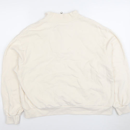 Chelsea Peers Women’s Beige 1/2 Zip Sweatshirt Size 12 Cotton Blend