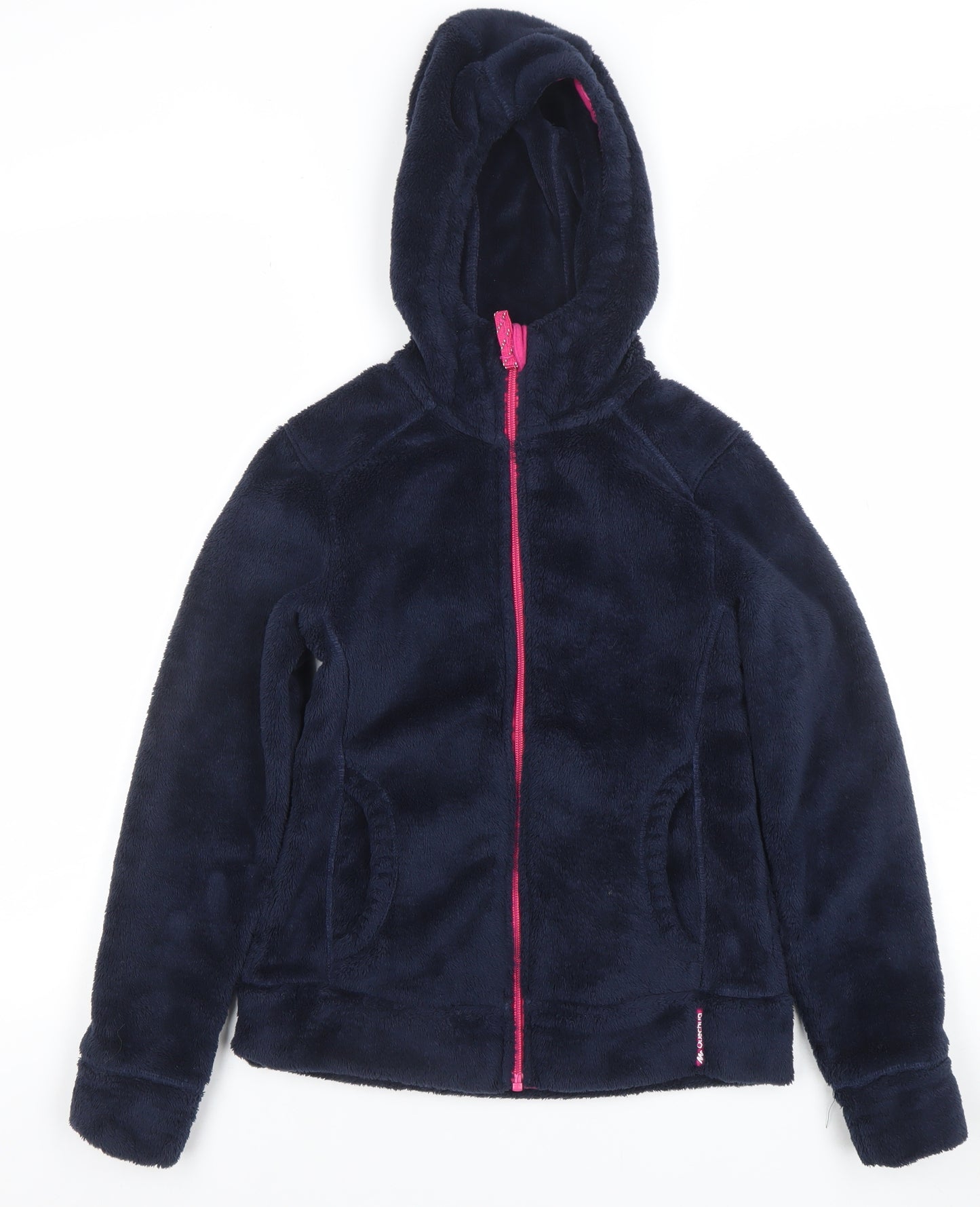 Decathlon Girls Blue Fleece Full Zip Hooded Winter Jacket - 12 Years