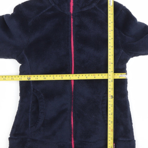 Decathlon Girls Blue Fleece Full Zip Hooded Winter Jacket - 12 Years