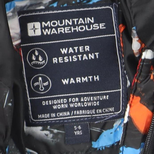 Mountain Warehouse Boys Multicoloured 5-6 Years Hooded Puffer Jacket