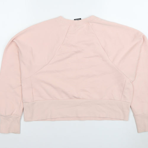Nike Women Pink Dri-FIT Pullover Sweatshirt S Crew Neck Long Sleeve