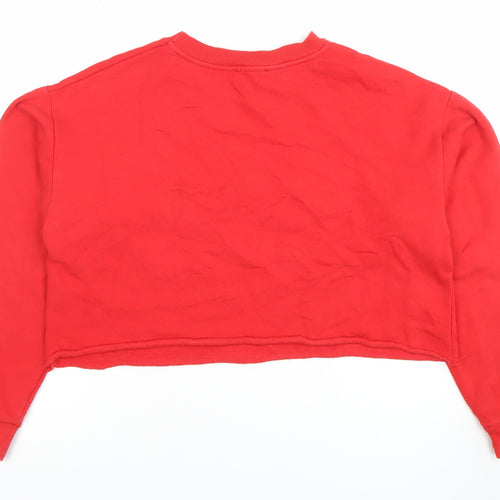 Atmosphere Womens Red Nebraska 82 Cropped Pullover Sweatshirt Size 10