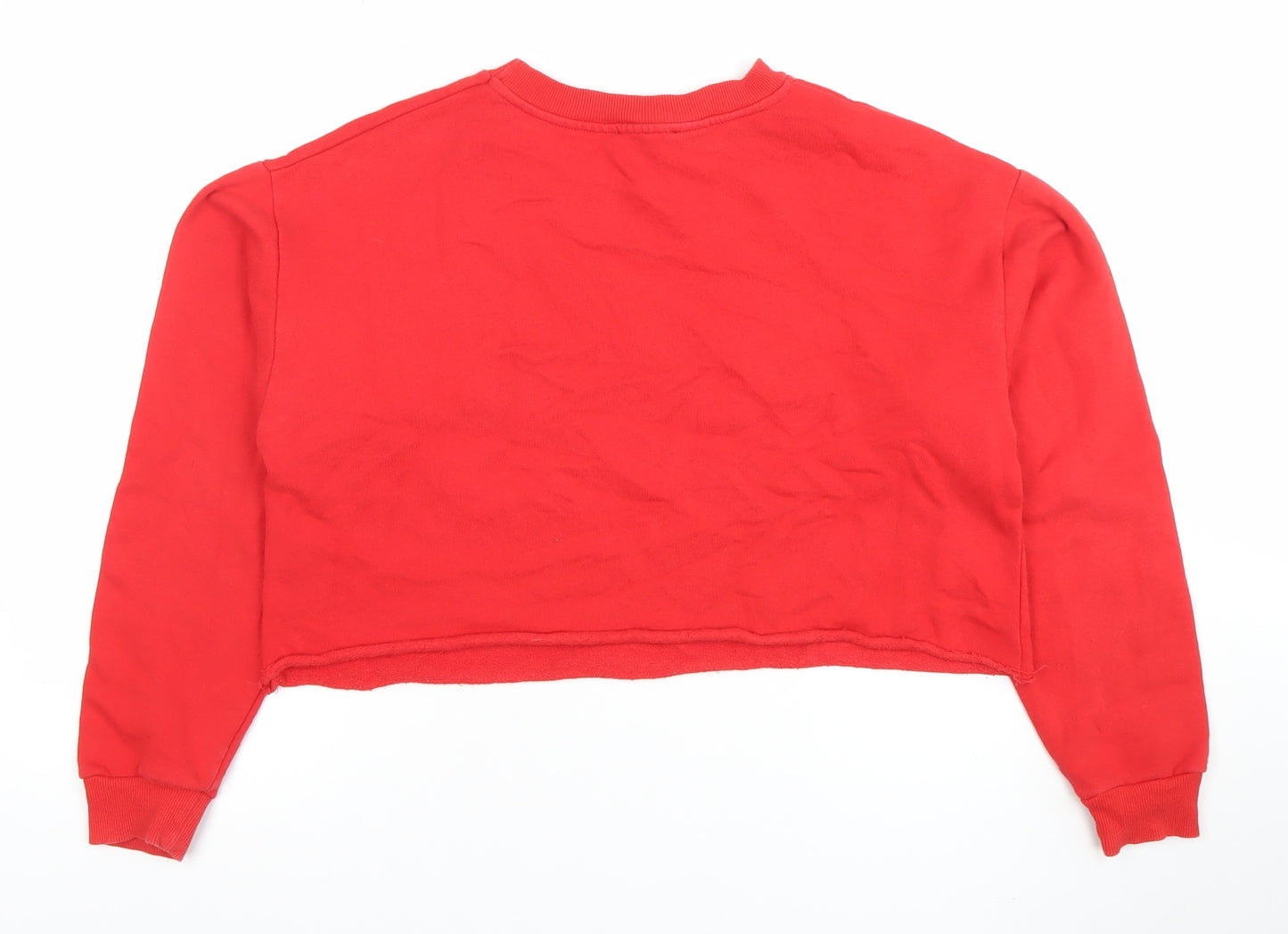 Atmosphere Womens Red Nebraska 82 Cropped Pullover Sweatshirt Size 10