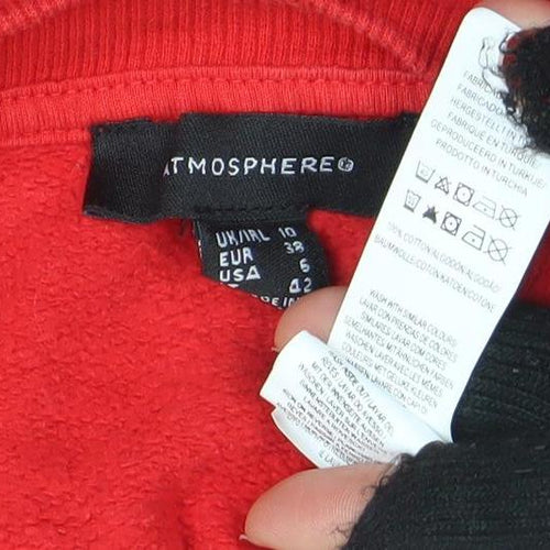 Atmosphere Womens Red Nebraska 82 Cropped Pullover Sweatshirt Size 10