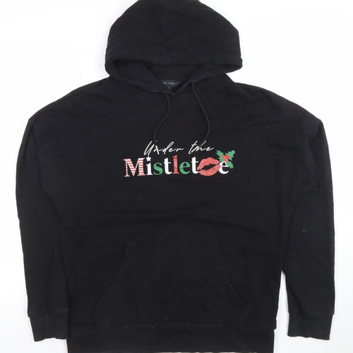New Look Women's Black Under the Mistletoe Hoodie Size S