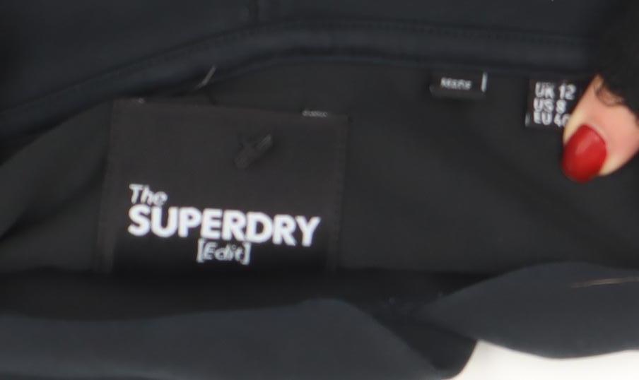 Superdry Women's Black Size 12 Pullover Hoodie Sweatshirt