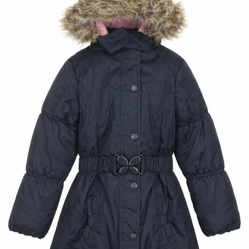 Millie Girls Black Faux Fur Hooded Parka Coat 9 Years