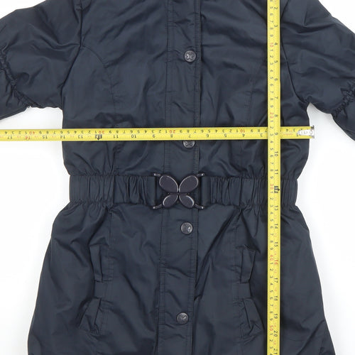 Millie Girls Black Faux Fur Hooded Parka Coat 9 Years