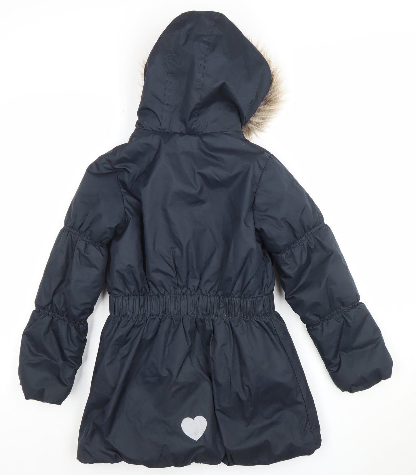 Millie Girls Black Faux Fur Hooded Parka Coat 9 Years