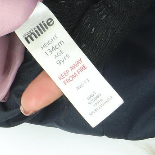 Millie Girls Black Faux Fur Hooded Parka Coat 9 Years