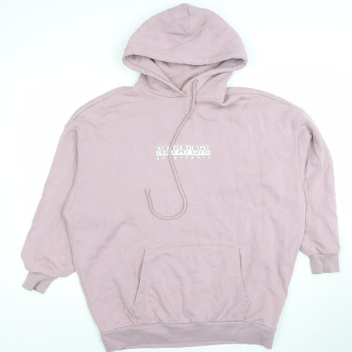 Napapijri Women's Pink Pullover Hoodie Cotton Blend Size S