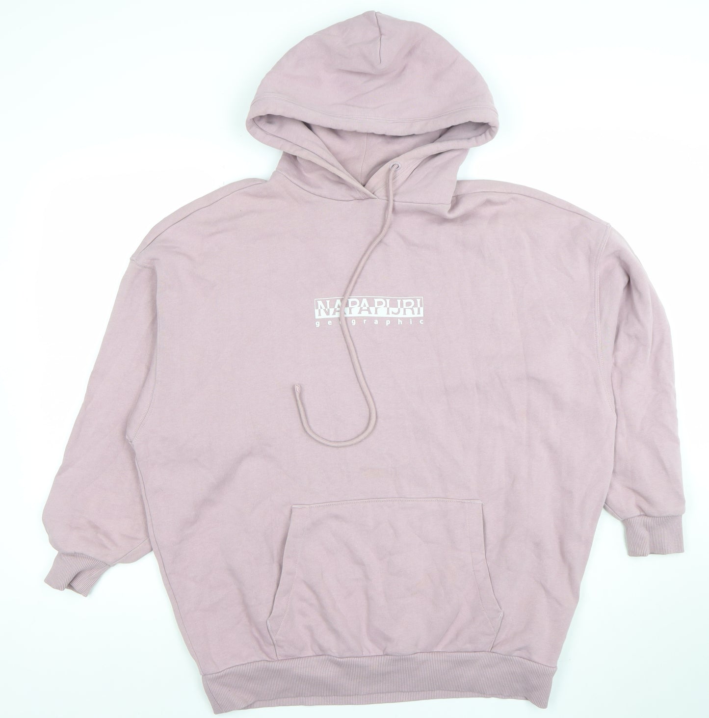 Napapijri Women's Pink Pullover Hoodie Cotton Blend Size S
