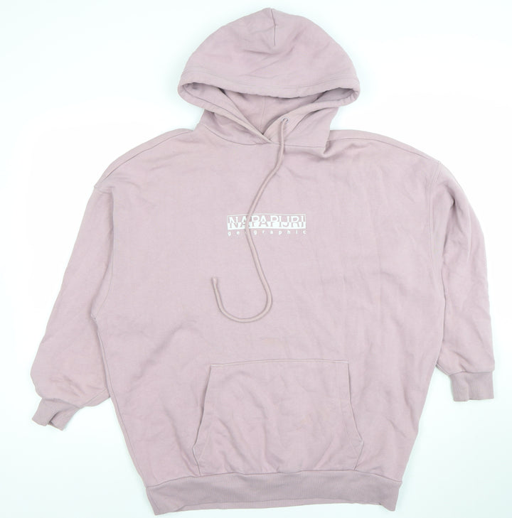 Napapijri Women's Pink Pullover Hoodie Cotton Blend Size S
