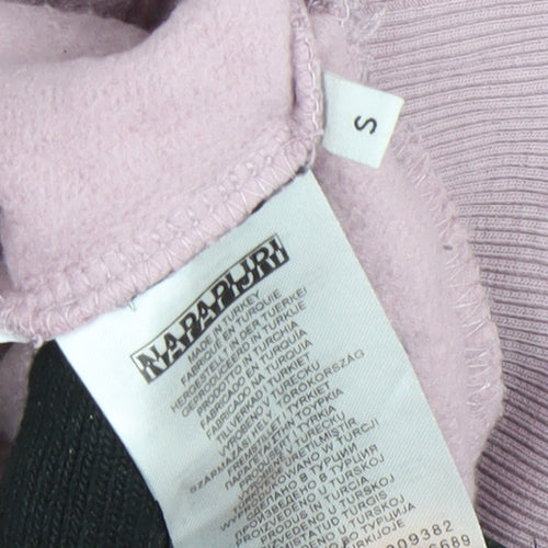 Napapijri Women's Pink Pullover Hoodie Cotton Blend Size S