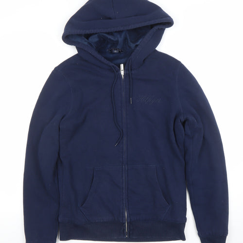 Tommy Hilfiger Women’s Navy Full Zip Hoodie Size Small Fleece Lined