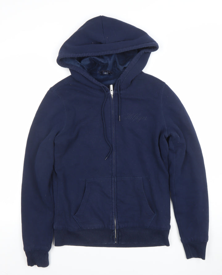 Tommy Hilfiger Women’s Navy Full Zip Hoodie Size Small Fleece Lined