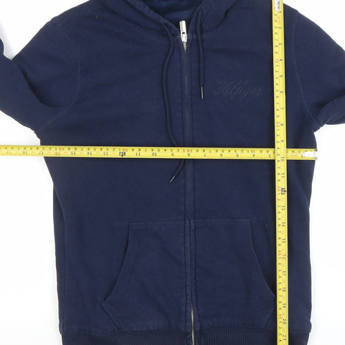 Tommy Hilfiger Women’s Navy Full Zip Hoodie Size Small Fleece Lined