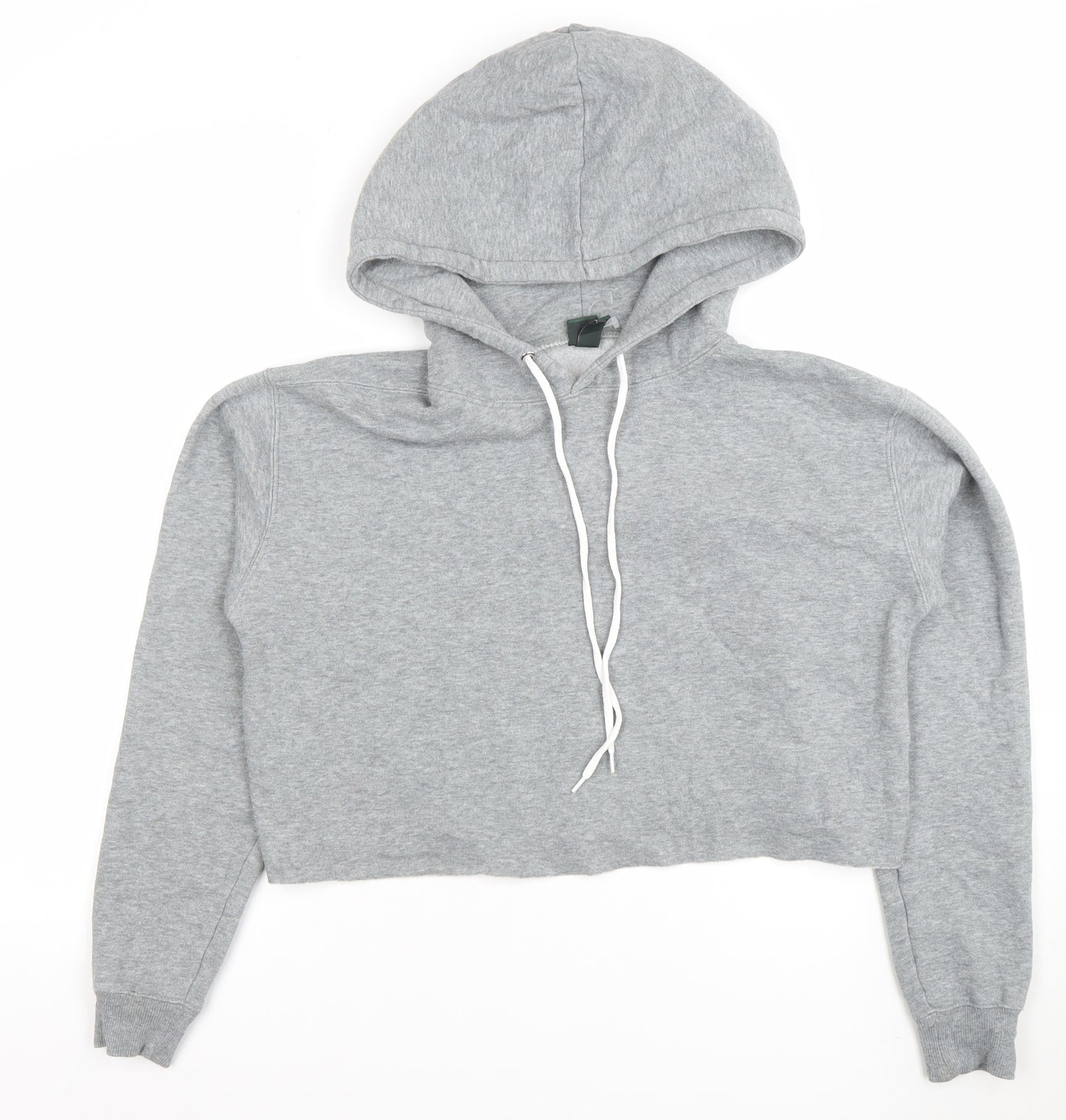 Wild Fable Women Grey Cropped Pullover Hoodie Size S Cotton Blend