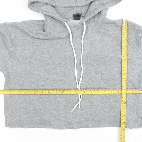 Wild Fable Women Grey Cropped Pullover Hoodie Size S Cotton Blend