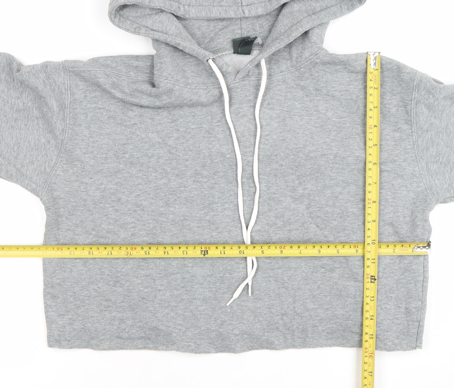 Wild Fable Women Grey Cropped Pullover Hoodie Size S Cotton Blend