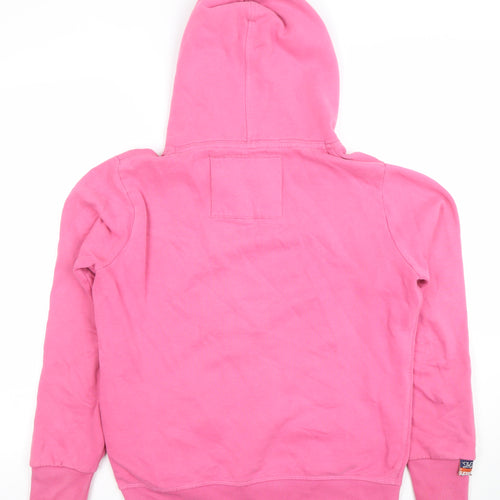 Superdry Women's Pink Pullover Hoodie Size M Cotton Blend