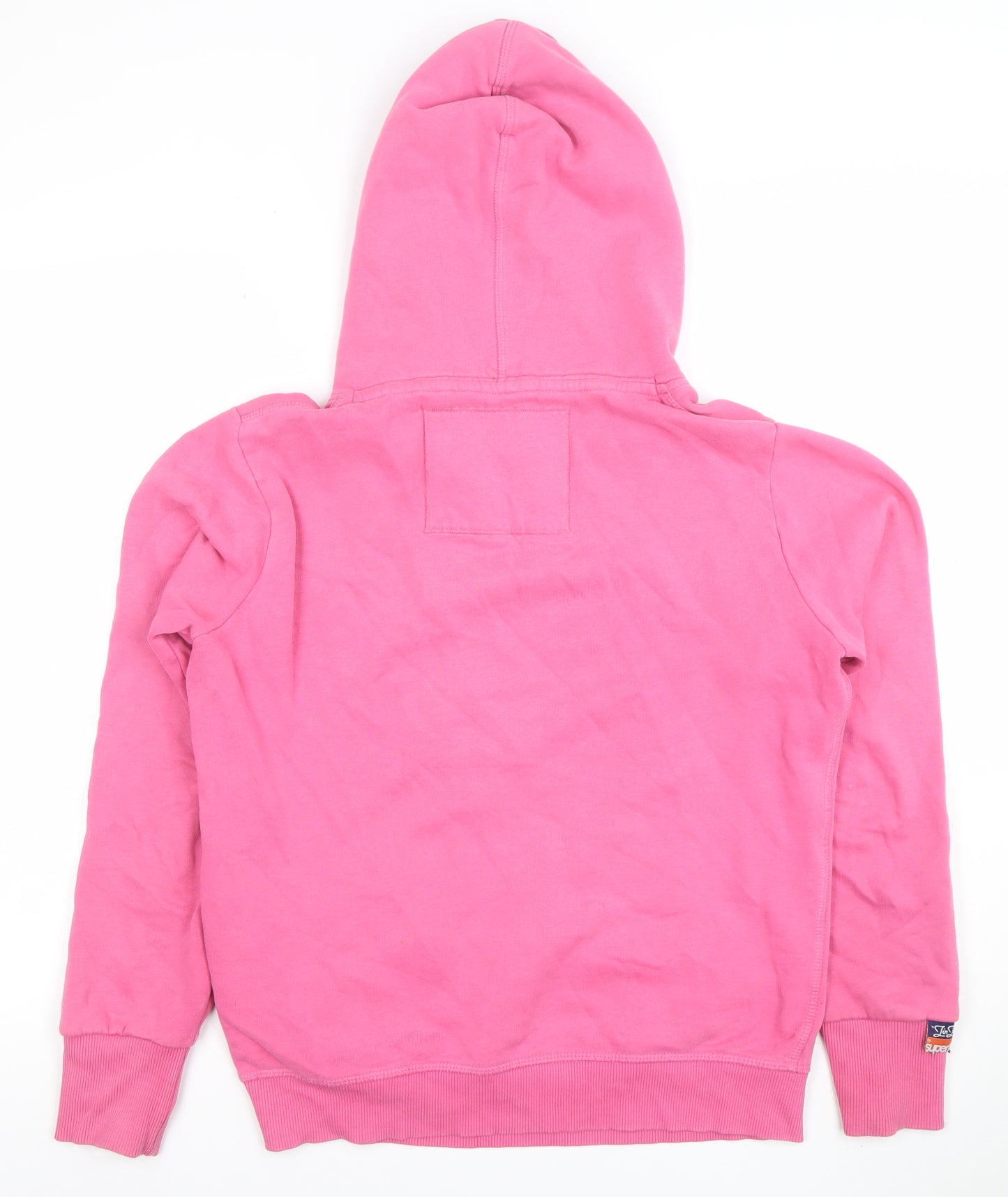 Superdry Women's Pink Pullover Hoodie Size M Cotton Blend