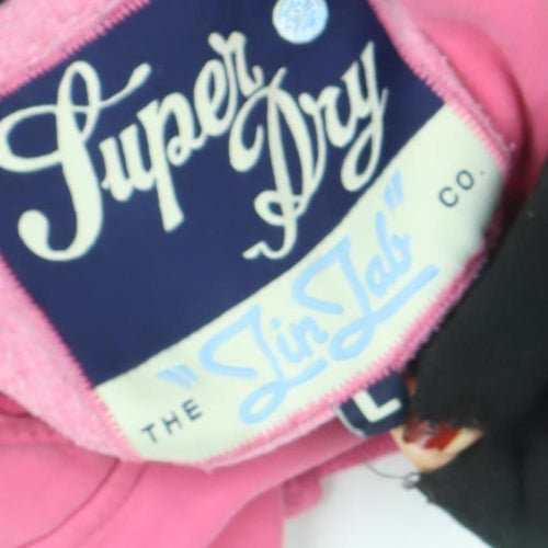 Superdry Women's Pink Pullover Hoodie Size M Cotton Blend