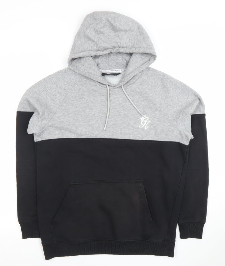Gym King Men's Grey Black Pullover Hoodie Size M Long Sleeve Logo