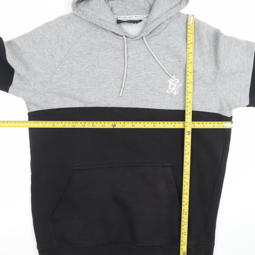 Gym King Men's Grey Black Pullover Hoodie Size M Long Sleeve Logo