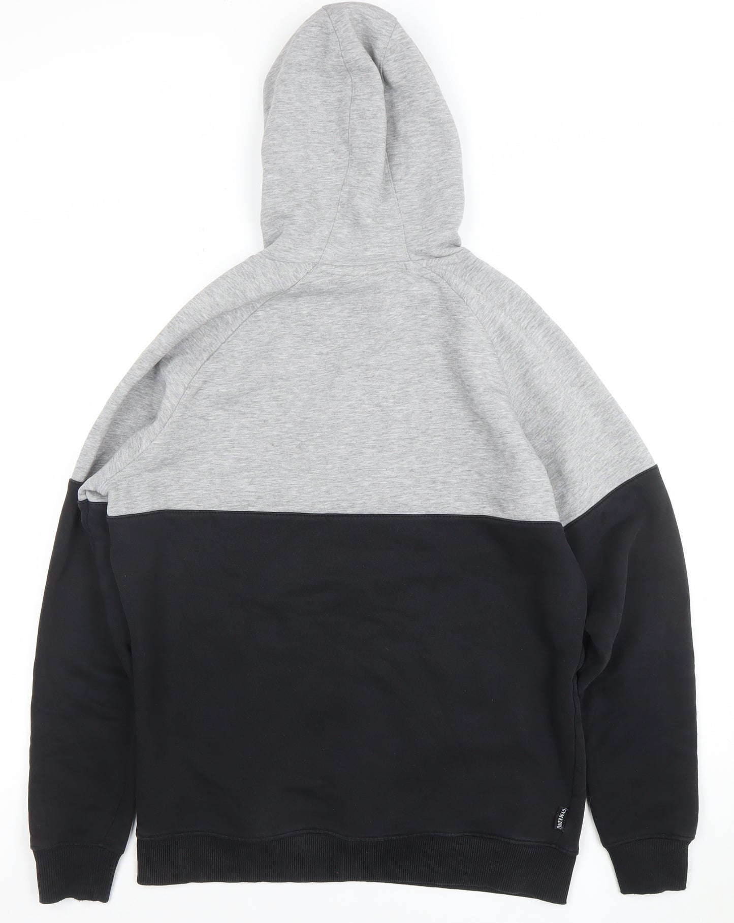 Gym King Men's Grey Black Pullover Hoodie Size M Long Sleeve Logo