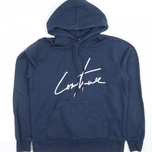 Armani Exchange Men’s Blue Pullover Hoodie Size M Logo Design