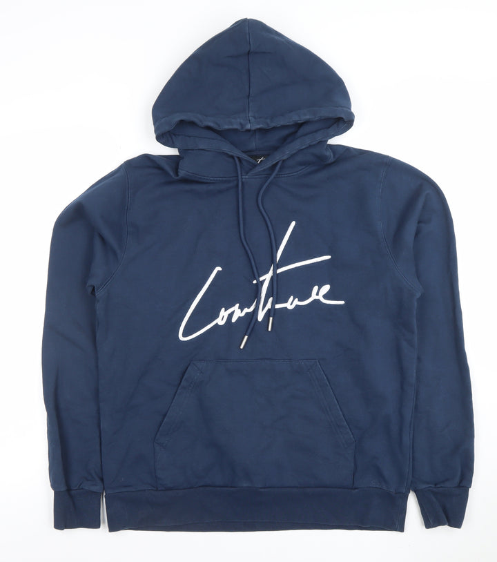 Armani Exchange Men’s Blue Pullover Hoodie Size M Logo Design