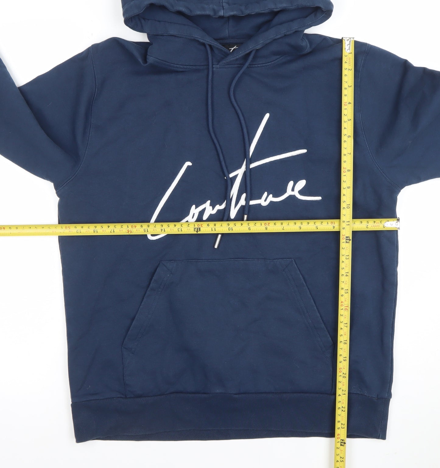 Armani Exchange Men’s Blue Pullover Hoodie Size M Logo Design