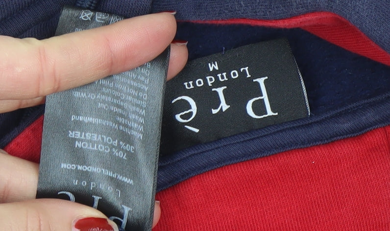 Pre London Men's Blue Pullover Hoodie M Embroidered Logo