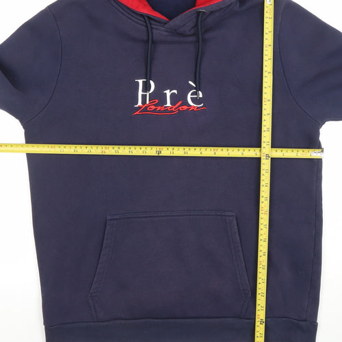 Pre London Men's Blue Pullover Hoodie M Embroidered Logo