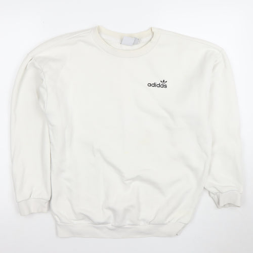 Adidas Women’s Ivory Crew Neck Pullover Sweatshirt XS Relaxed Fit