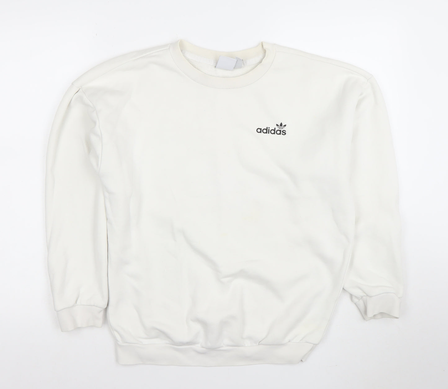 Adidas Women’s Ivory Crew Neck Pullover Sweatshirt XS Relaxed Fit