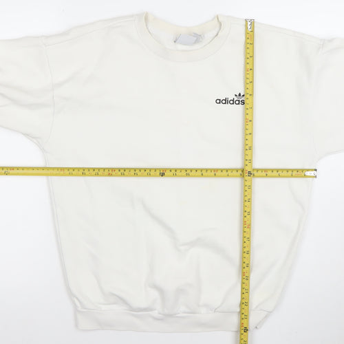 Adidas Women’s Ivory Crew Neck Pullover Sweatshirt XS Relaxed Fit