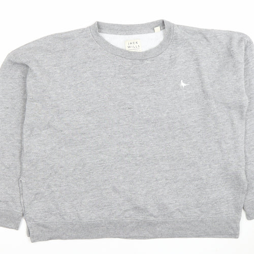 Jack Wills Women's Grey Crew Neck Pullover Sweatshirt UK 12